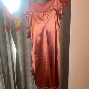 pink metallic dress